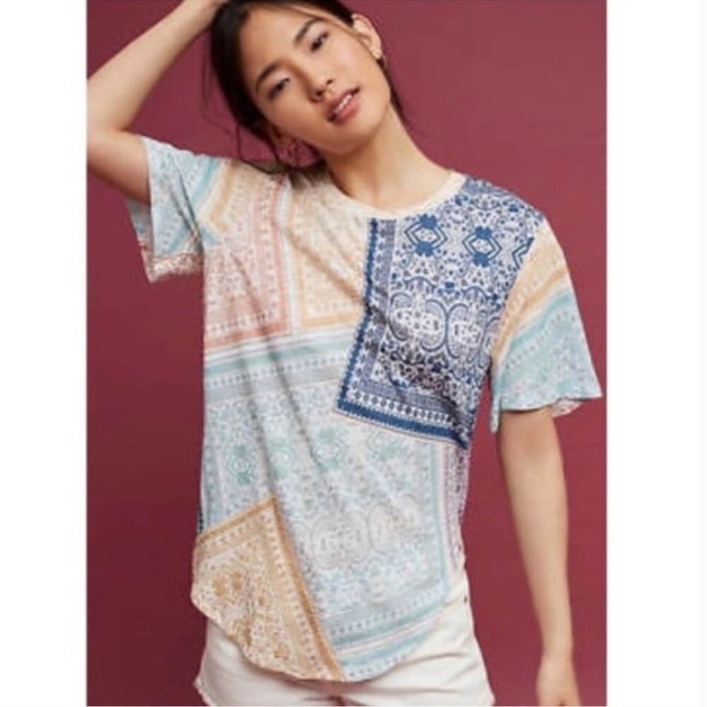 Anthropologie | Postmark patchwork tee